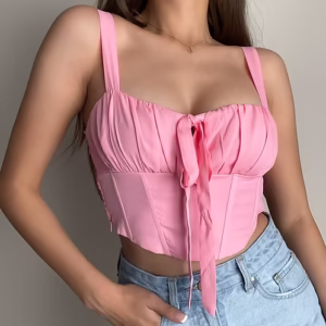 Blusa corset con lazo en busto